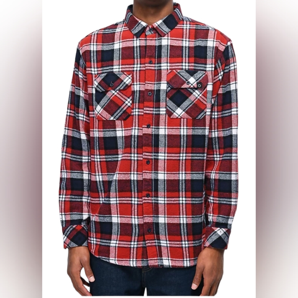 Empyre Lestat Red & Blue Flannel Shirt Size Small